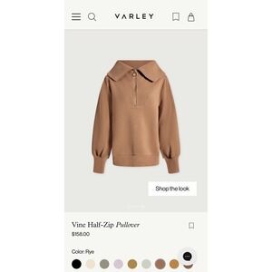Varley Vine Half Zip Pullover Sweatshirt / RYE/ Size XXS*Runs Big*